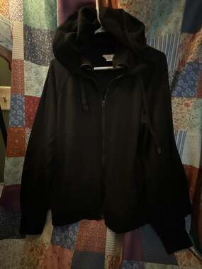 Danskin Black Full-Zip Fleece Hoodie with Drawstring Hood Size XL